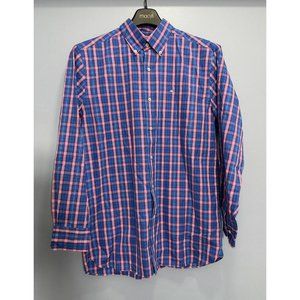 Southern Tide Men's Medium Multicolor Plaid Skipjack Logo Long Sleeve Shirt EUC